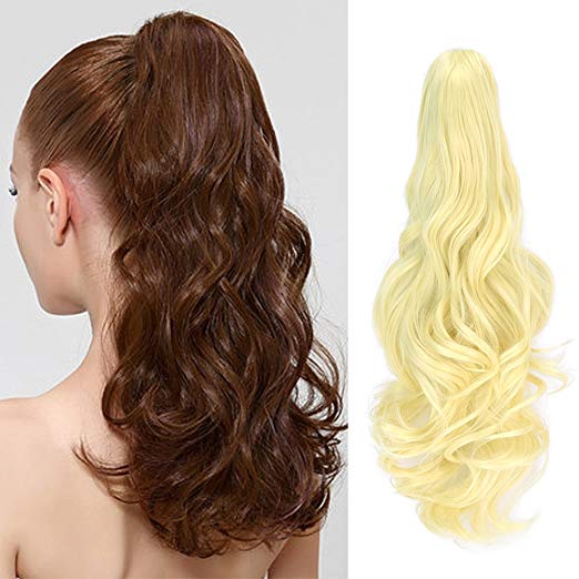 20〞Claw Ponytail Clip in Hair Extensions Hairpiece Synthetic Light Curly Soft Silky Nature Looking Heat-Resisting Different Colors for Women Fashion and Beauty-613# 20〞Claw Ponytail Clip in Hair Extensions Hairpiece Synthetic Light Curly Soft Silky Nature Looking Heat-Resisting Different Colors for Women Fashion and Beauty-613#